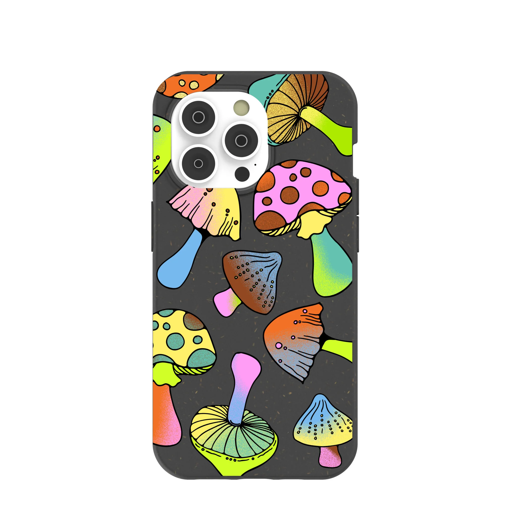 Black Mushroom Party iPhone 14 Pro Case