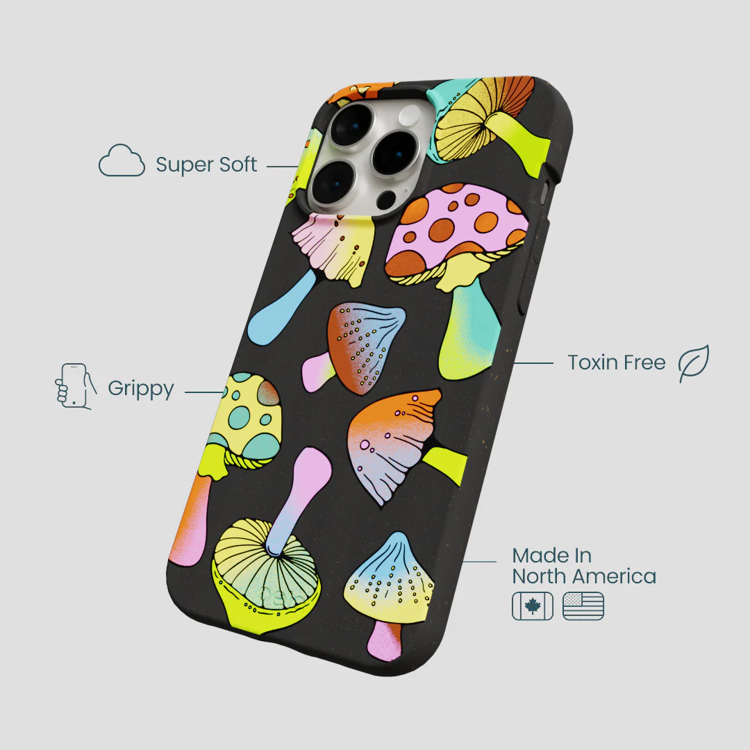 Black Mushroom Party iPhone 14 Pro Max Case - Image 4