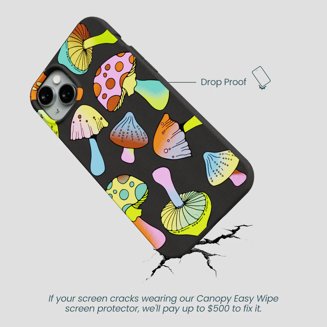 Black Mushroom Party iPhone 15 Plus Case - Image 5