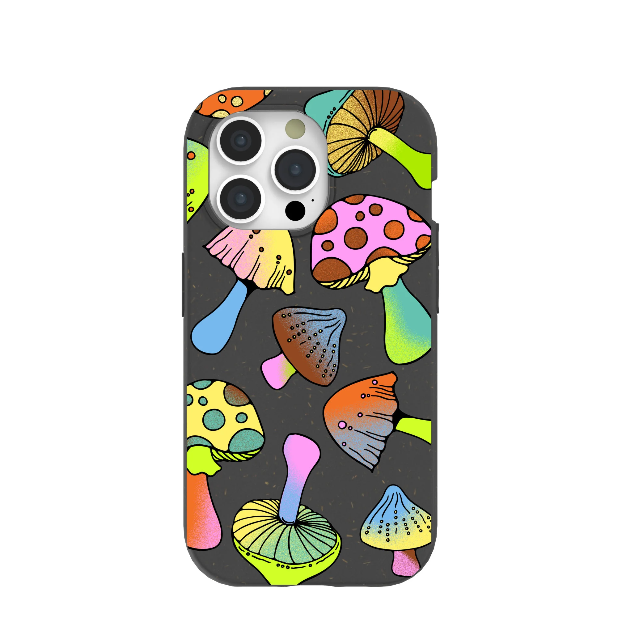 Black Mushroom Party iPhone 15 Pro Case