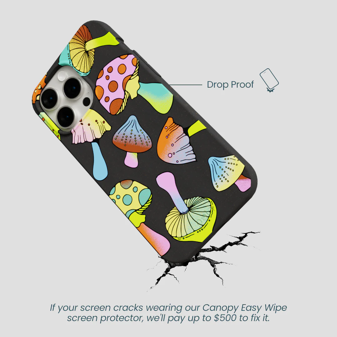Black Mushroom Party iPhone 15 Pro Max Case - Image 5