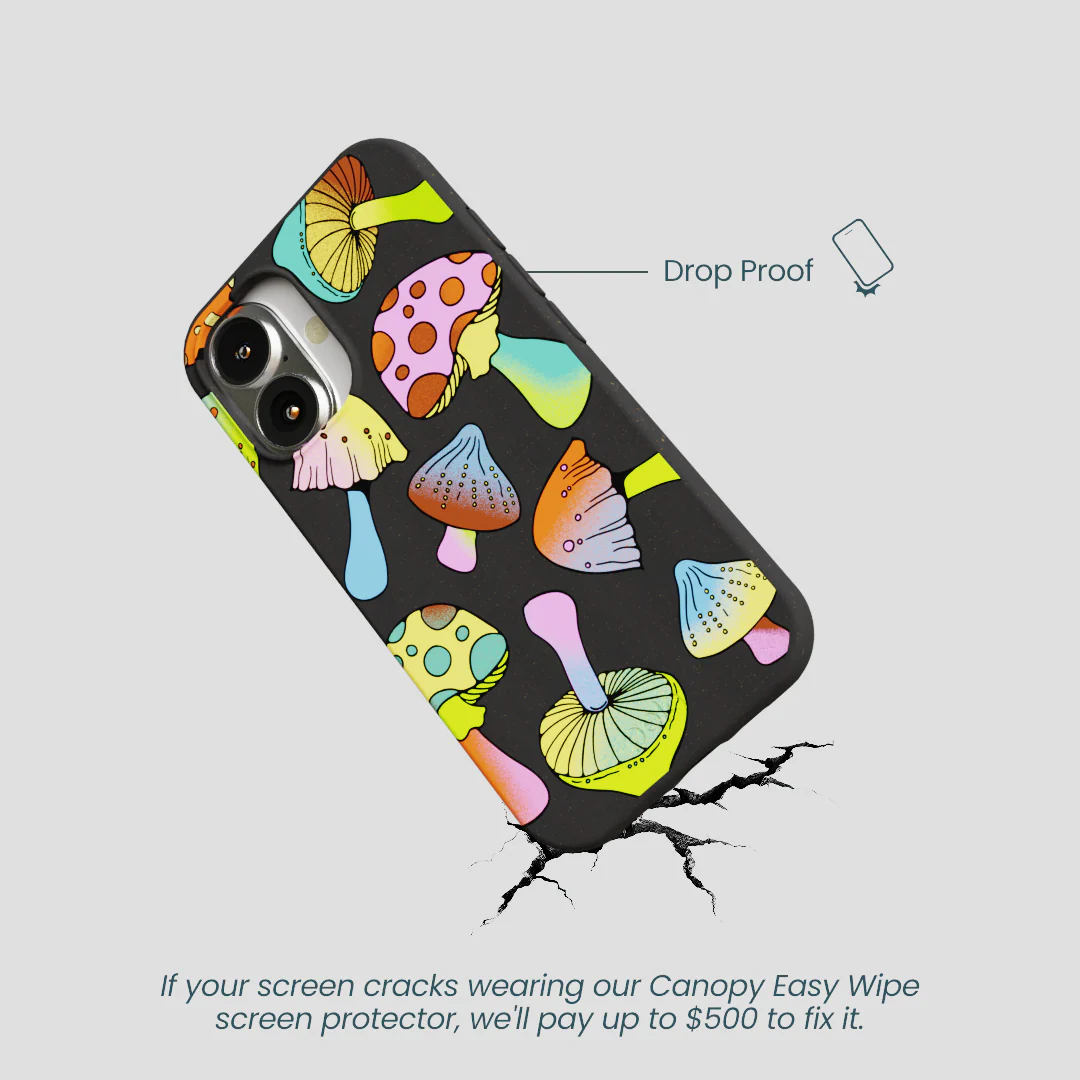 Black Mushroom Party iPhone 16 Case - Image 5
