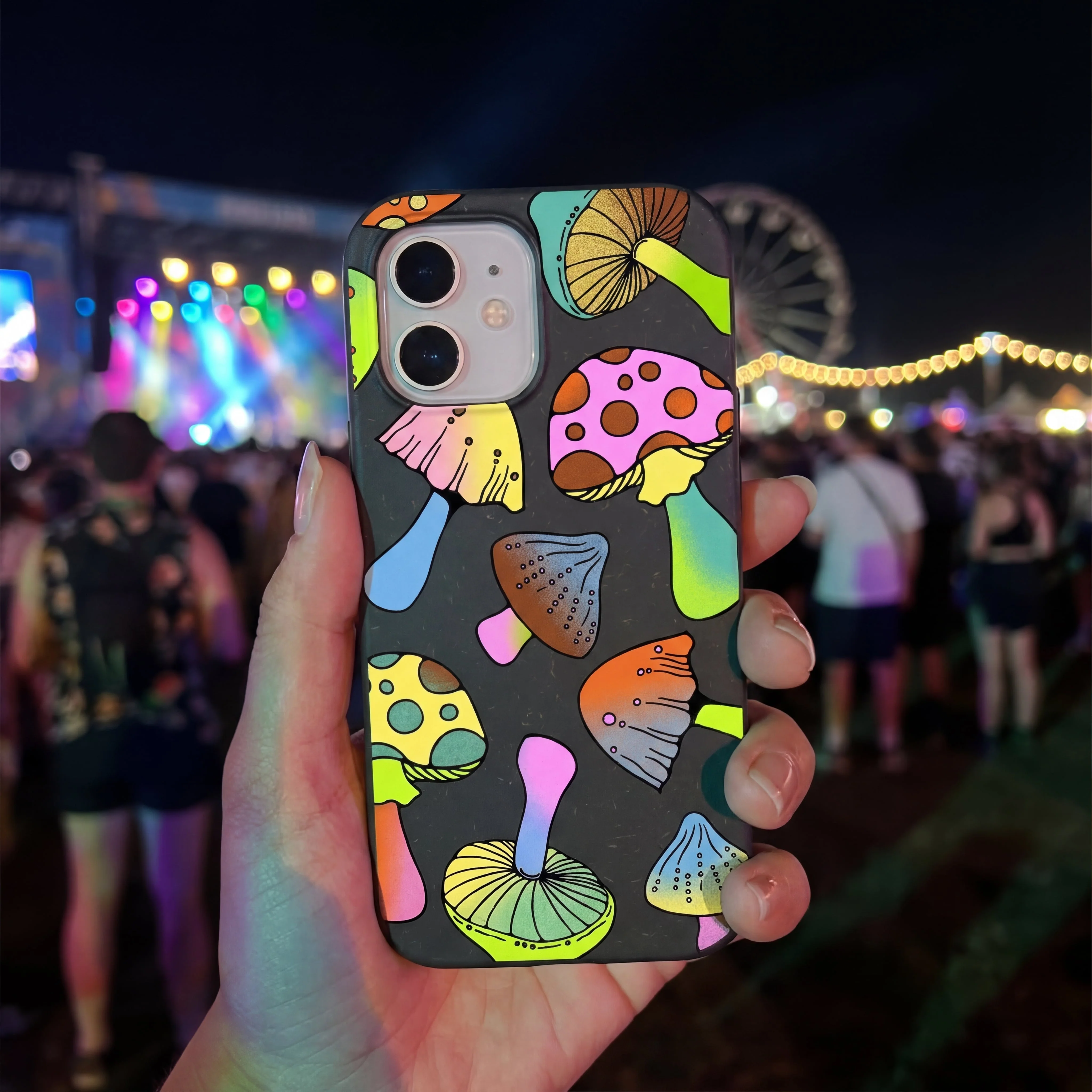 Black Mushroom Party iPhone 17 Pro Max Case - Image 2