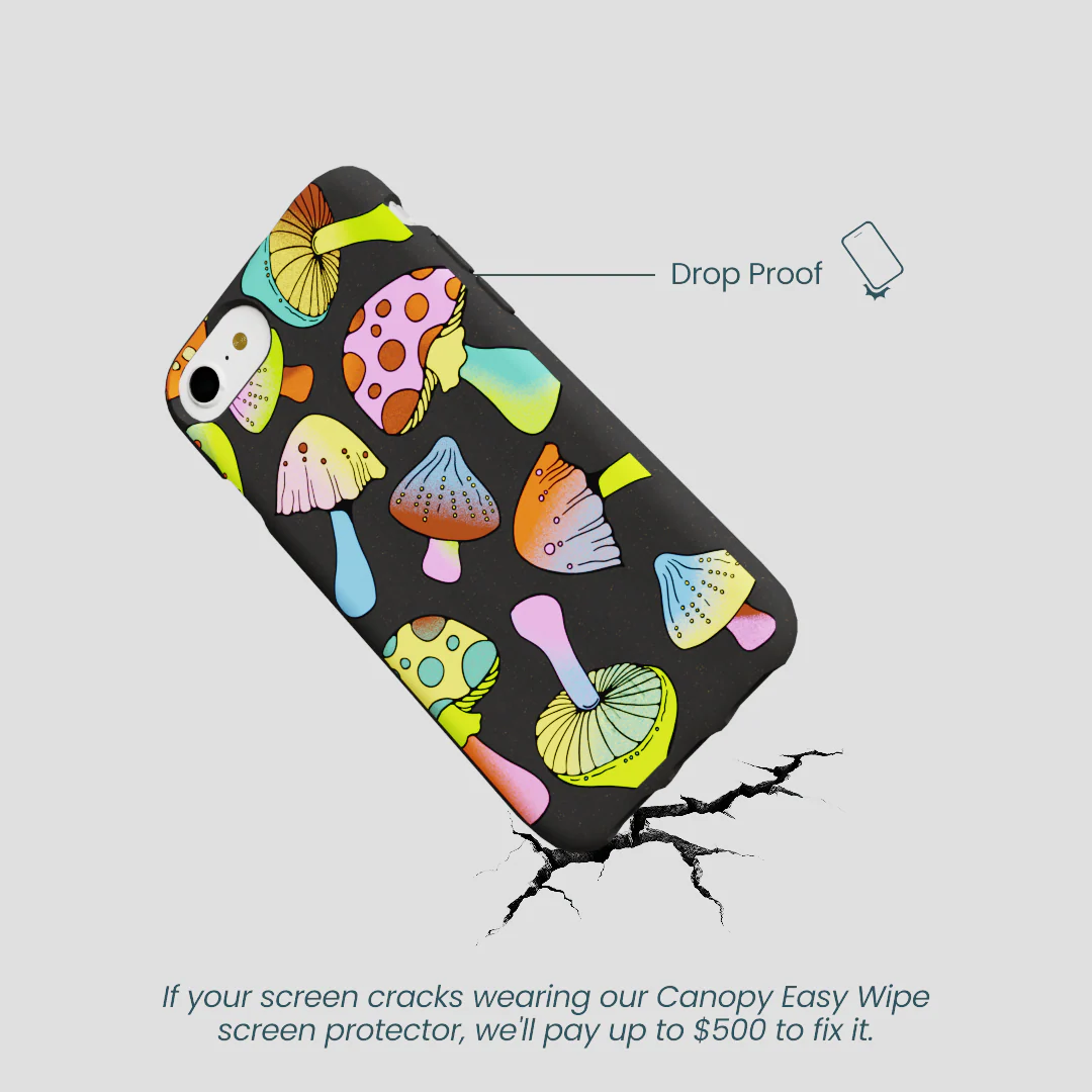 Black Mushroom Party iPhone 6/6s/7/8/SE Case - Image 5