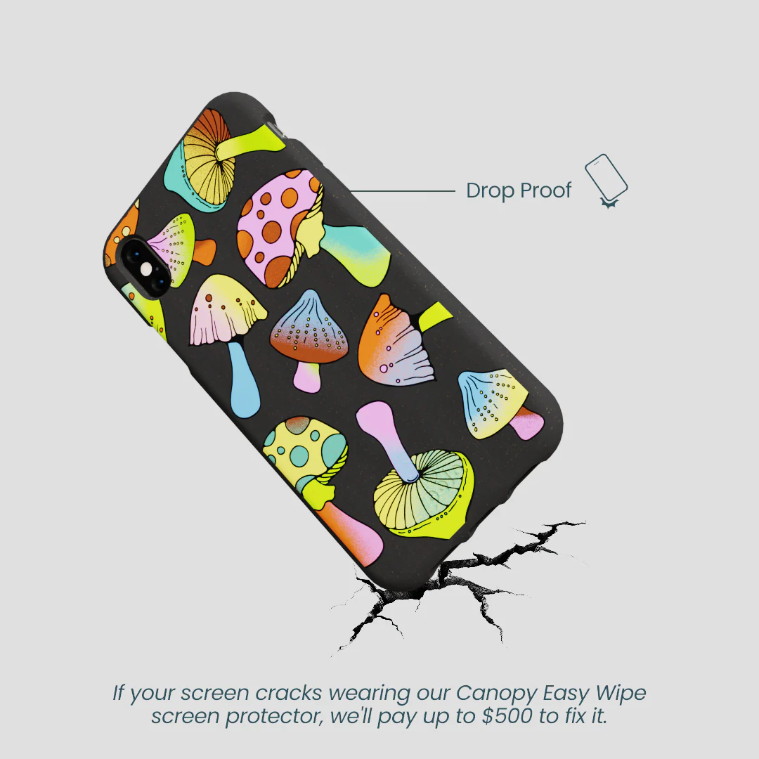 Black Mushroom Party iPhone XR Case - Image 5