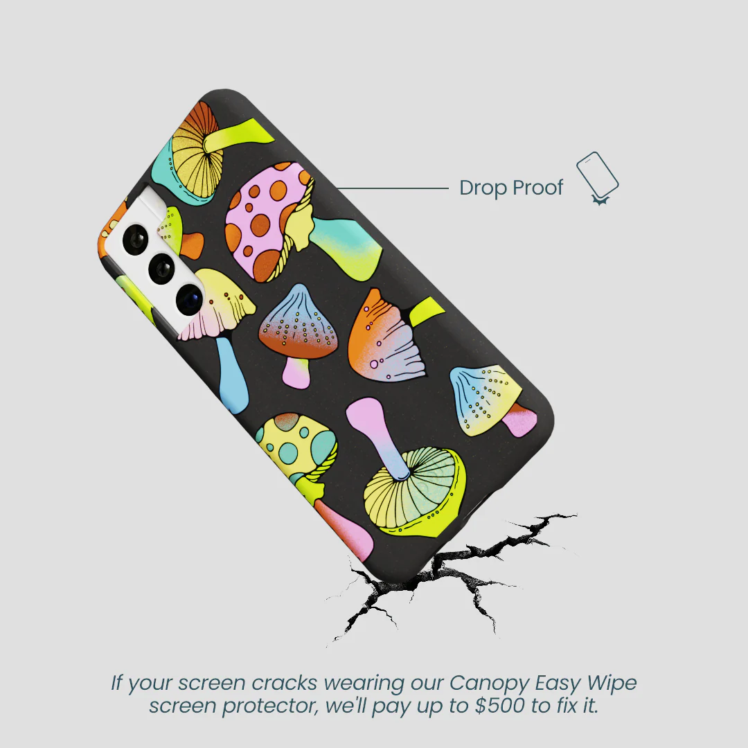 Black Mushroom Party Samsung Galaxy S21 Case - Image 5