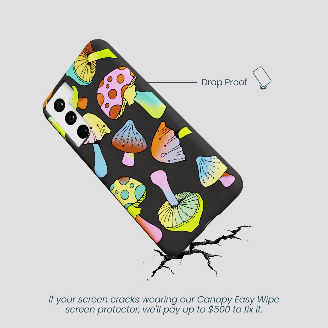 Black Mushroom Party Samsung Galaxy S22 Case - Image 5