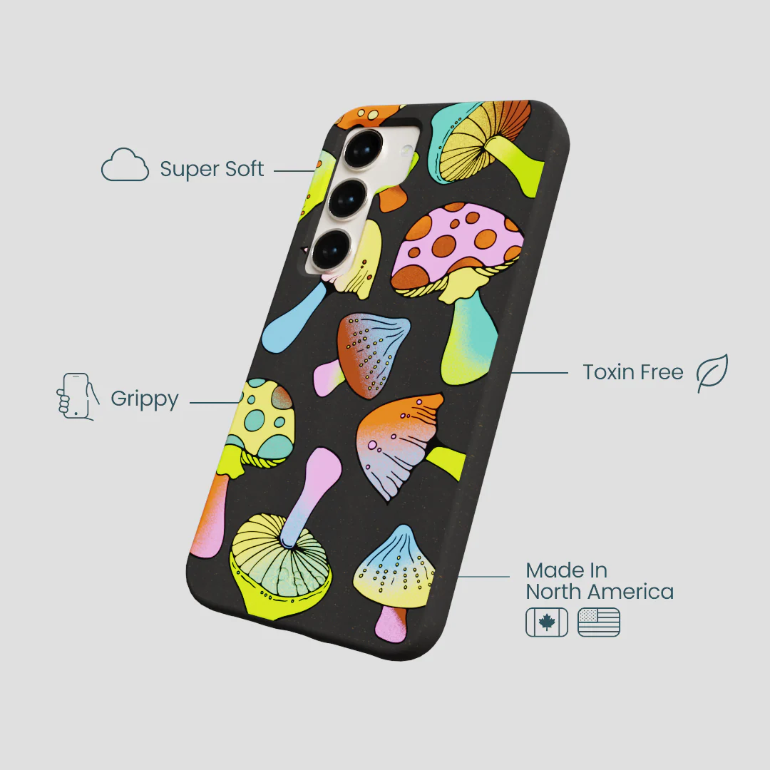Black Mushroom Party Samsung Galaxy S24 Case - Image 4