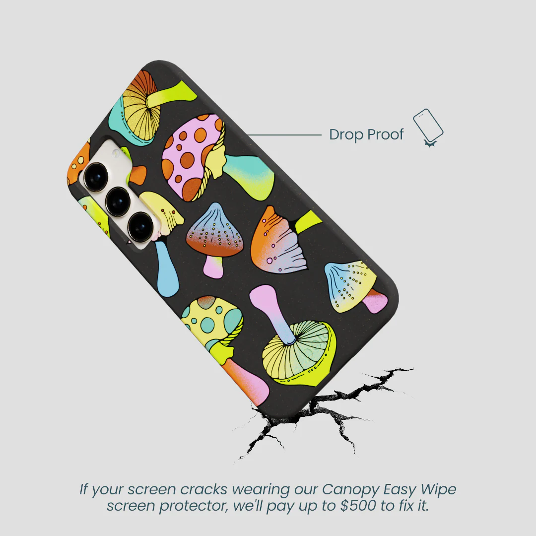 Black Mushroom Party Samsung Galaxy S24 Case - Image 5