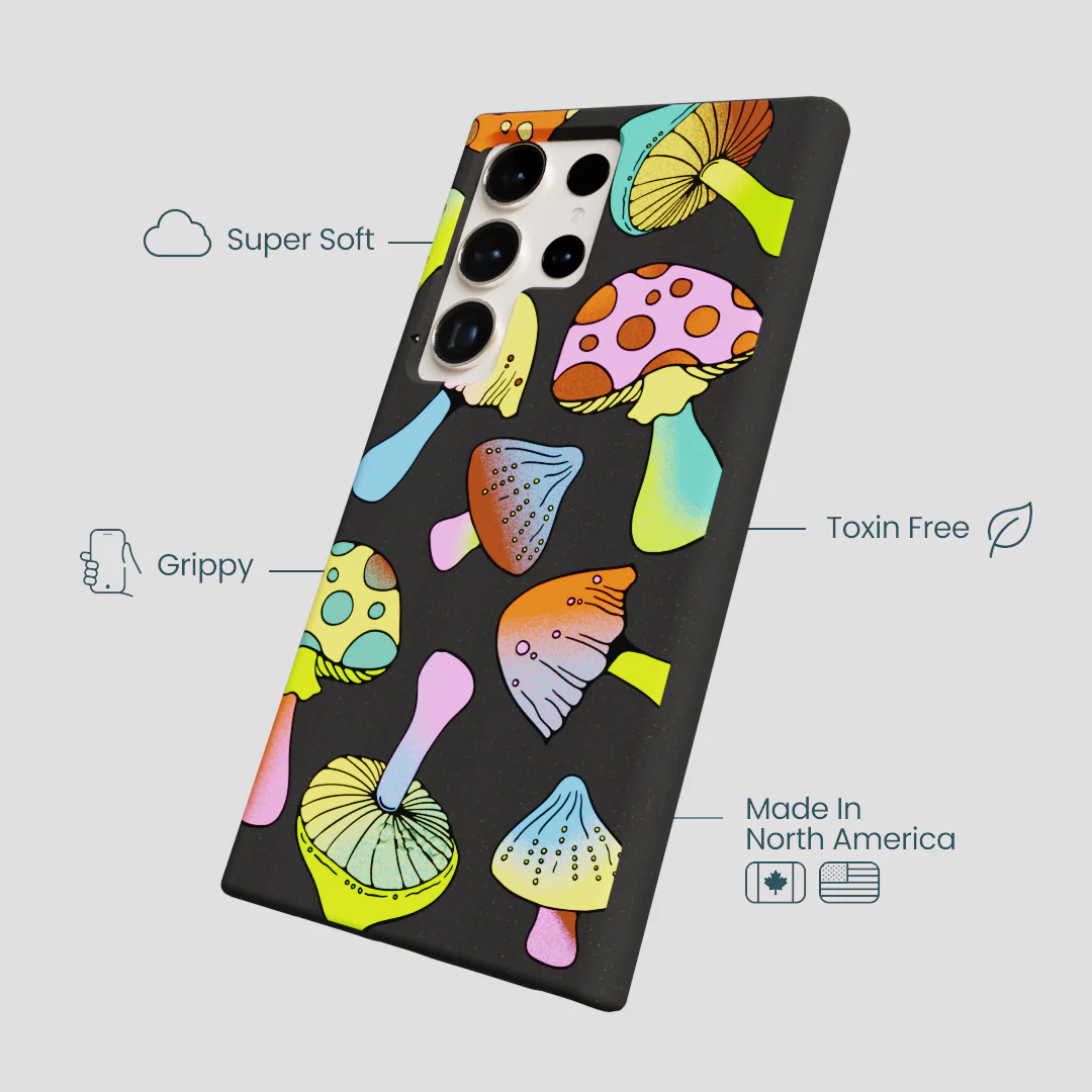 Black Mushroom Party Samsung Galaxy S24 Ultra Case - Image 4
