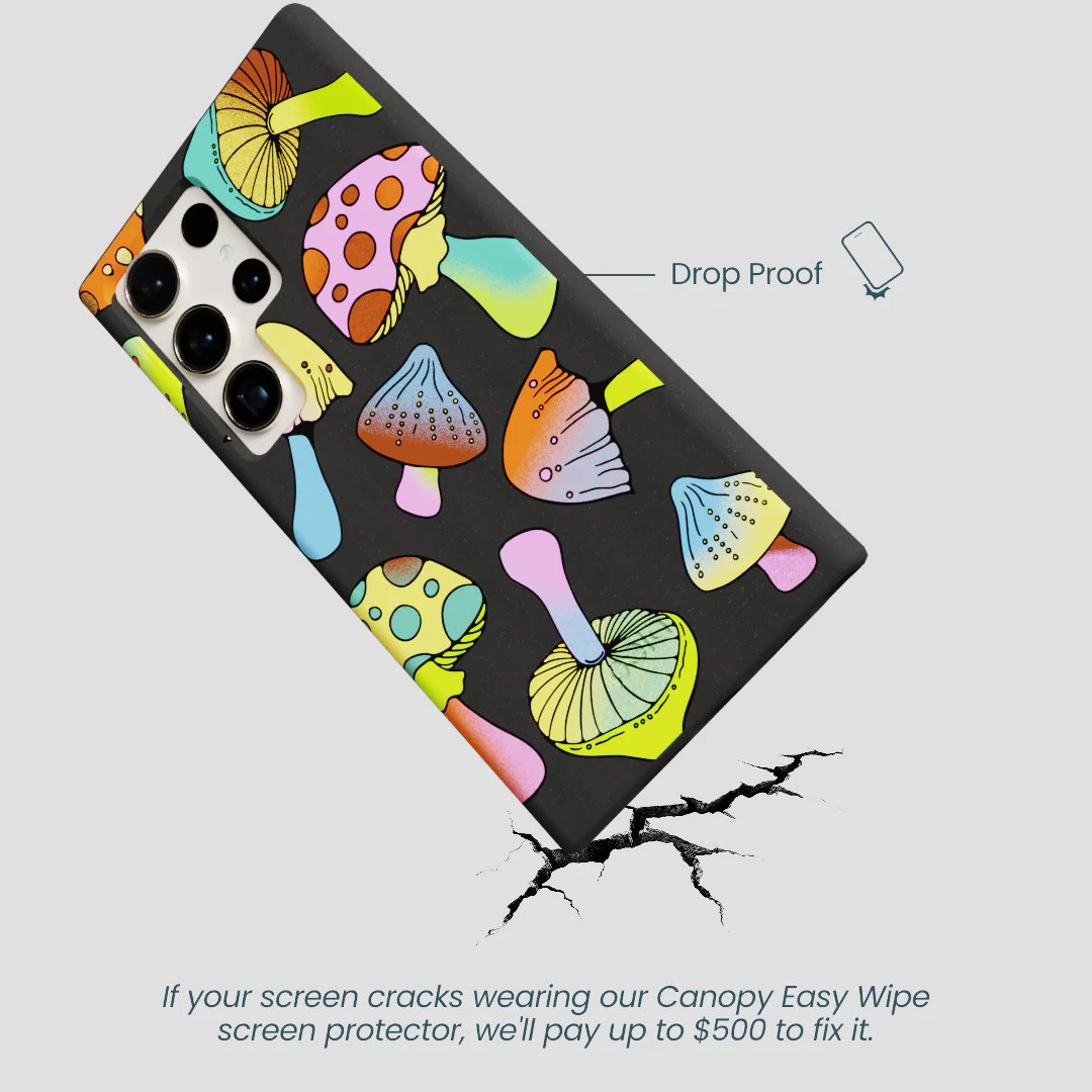Black Mushroom Party Samsung Galaxy S24 Ultra Case - Image 5