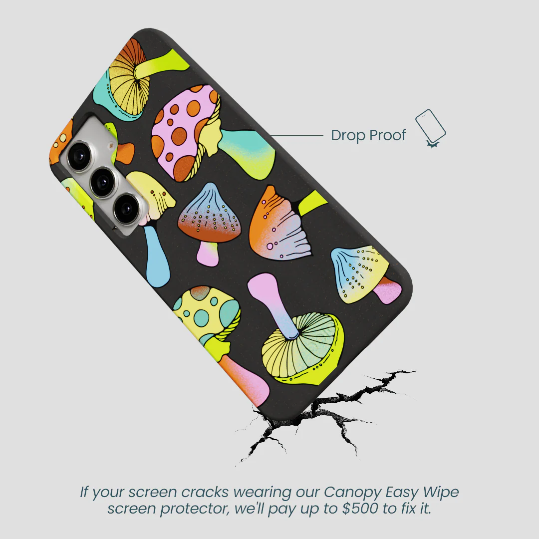 Black Mushroom Party Samsung Galaxy S25+(Plus) Case - Image 5