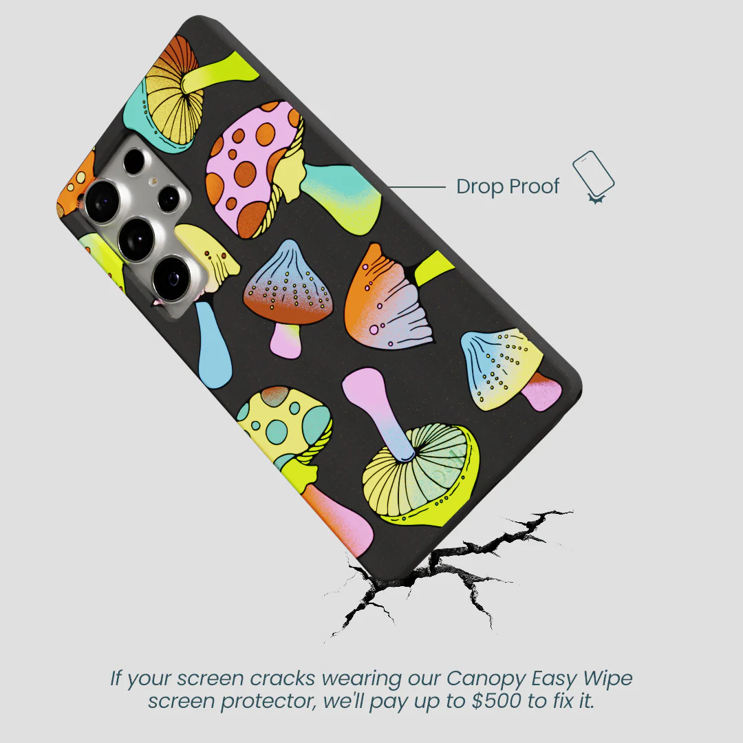 Black Mushroom Party Samsung Galaxy S25 Ultra Case - Image 5