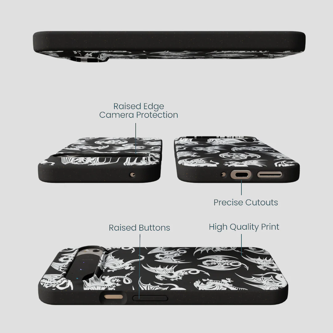 Black Mythical Dragons Google Pixel 9 Pro XL Case - Image 2
