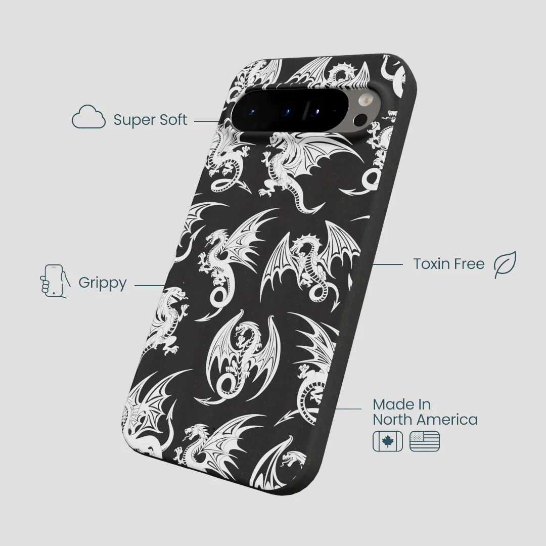 Black Mythical Dragons Google Pixel 9 Pro XL Case - Image 3