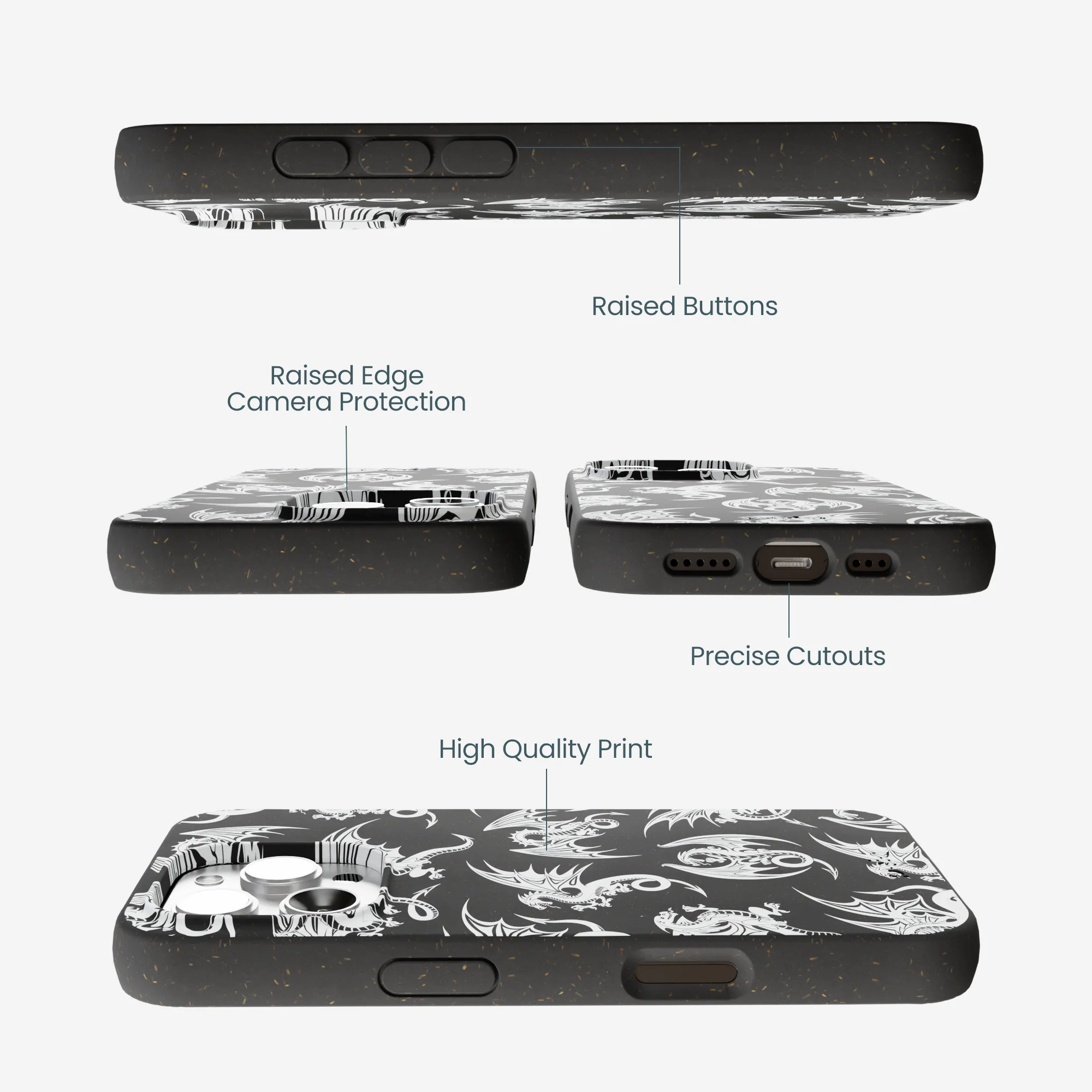 Black Mythical Dragons iPhone 16 Pro Max Case - Image 3