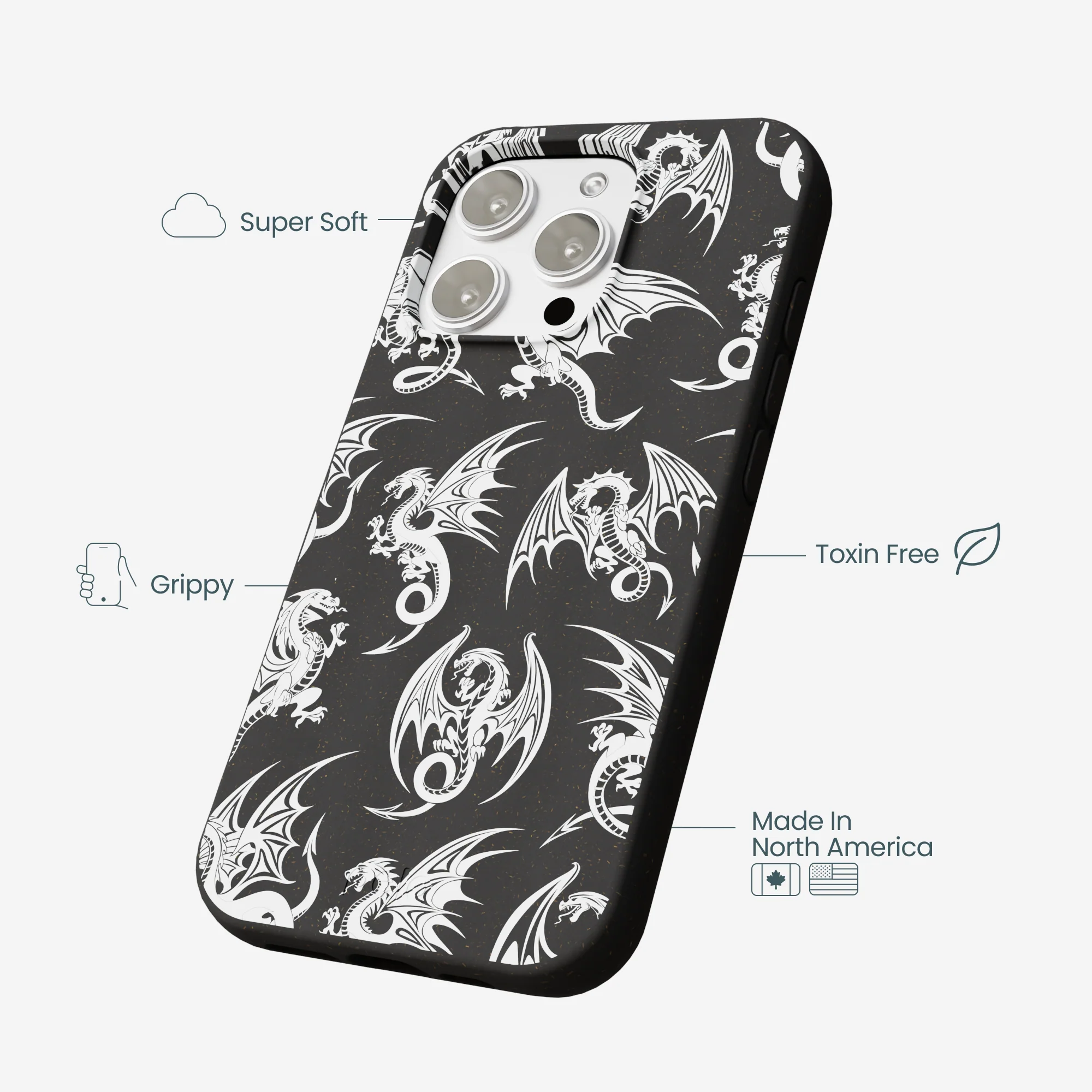Black Mythical Dragons iPhone 16 Pro Max Case - Image 4