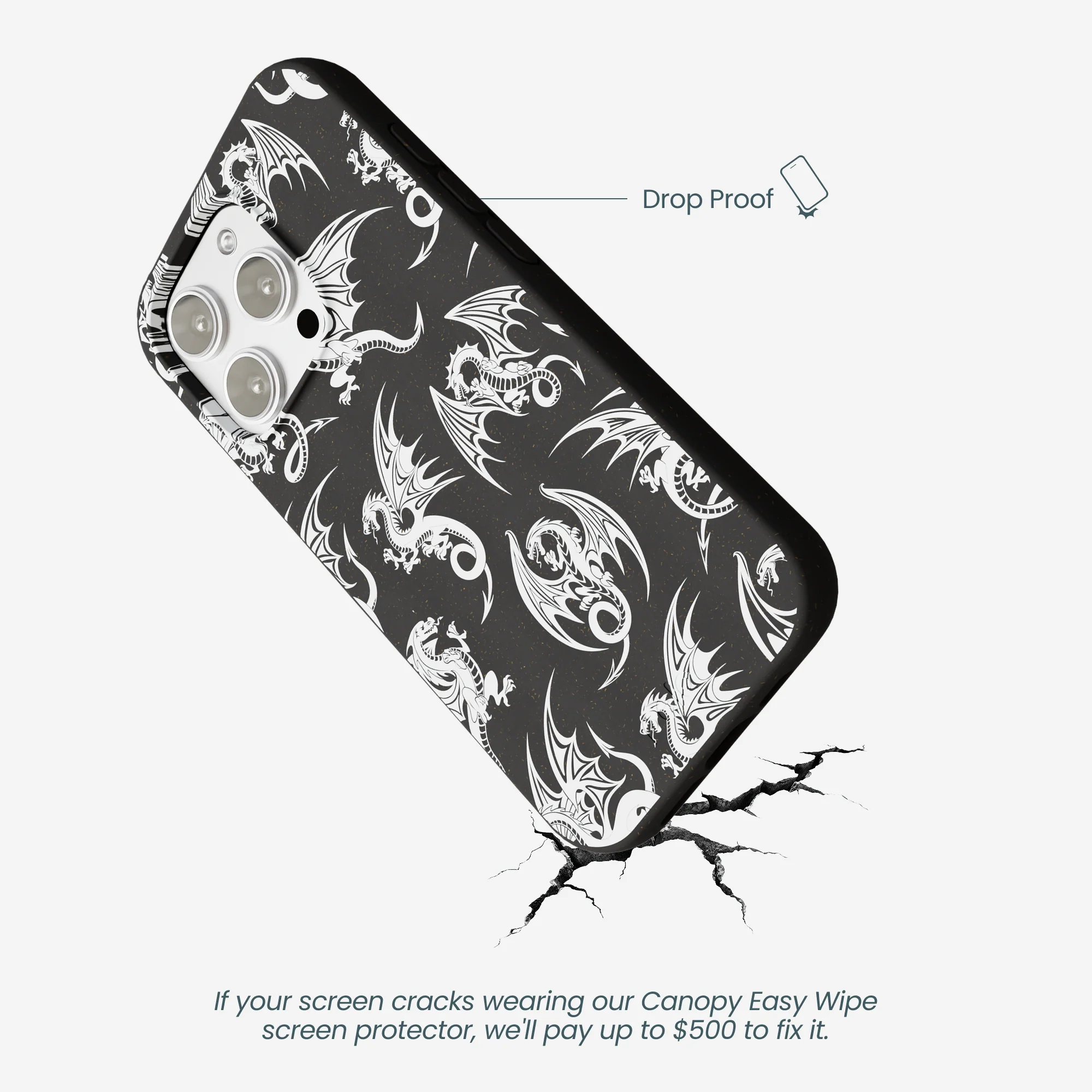 Black Mythical Dragons iPhone 16 Pro Max Case - Image 5