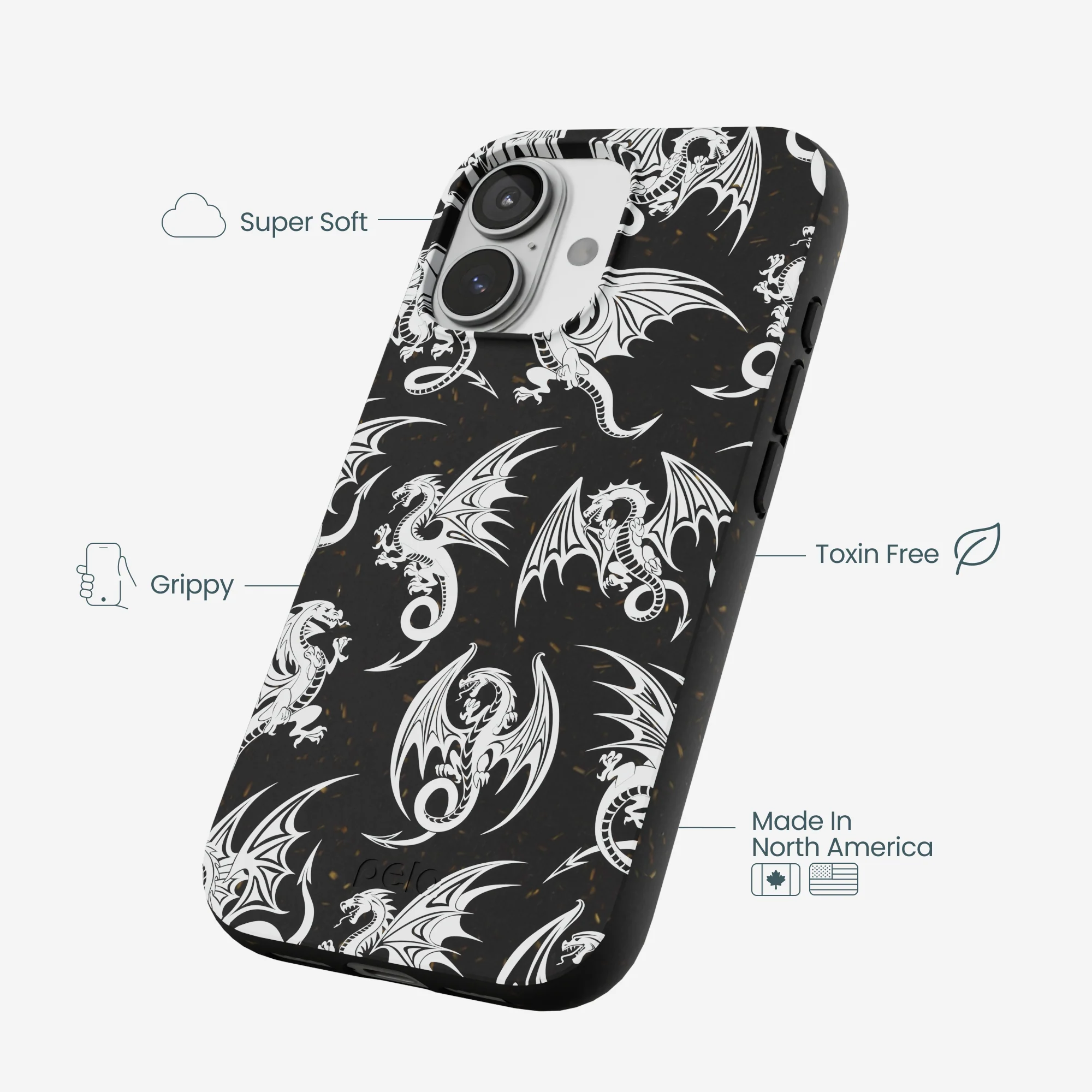 Black Mythical Dragons iPhone 17 Case - Image 4