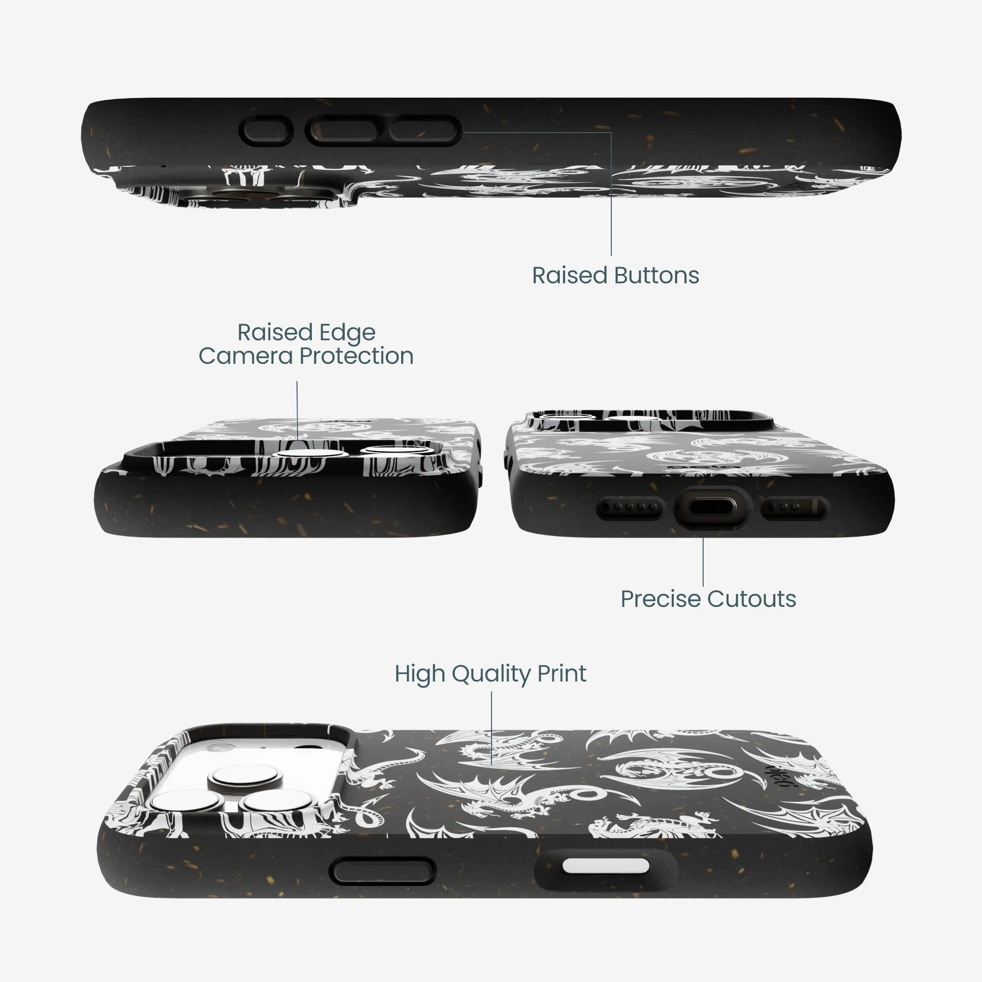Black Mythical Dragons iPhone 17 Pro Case - Image 3