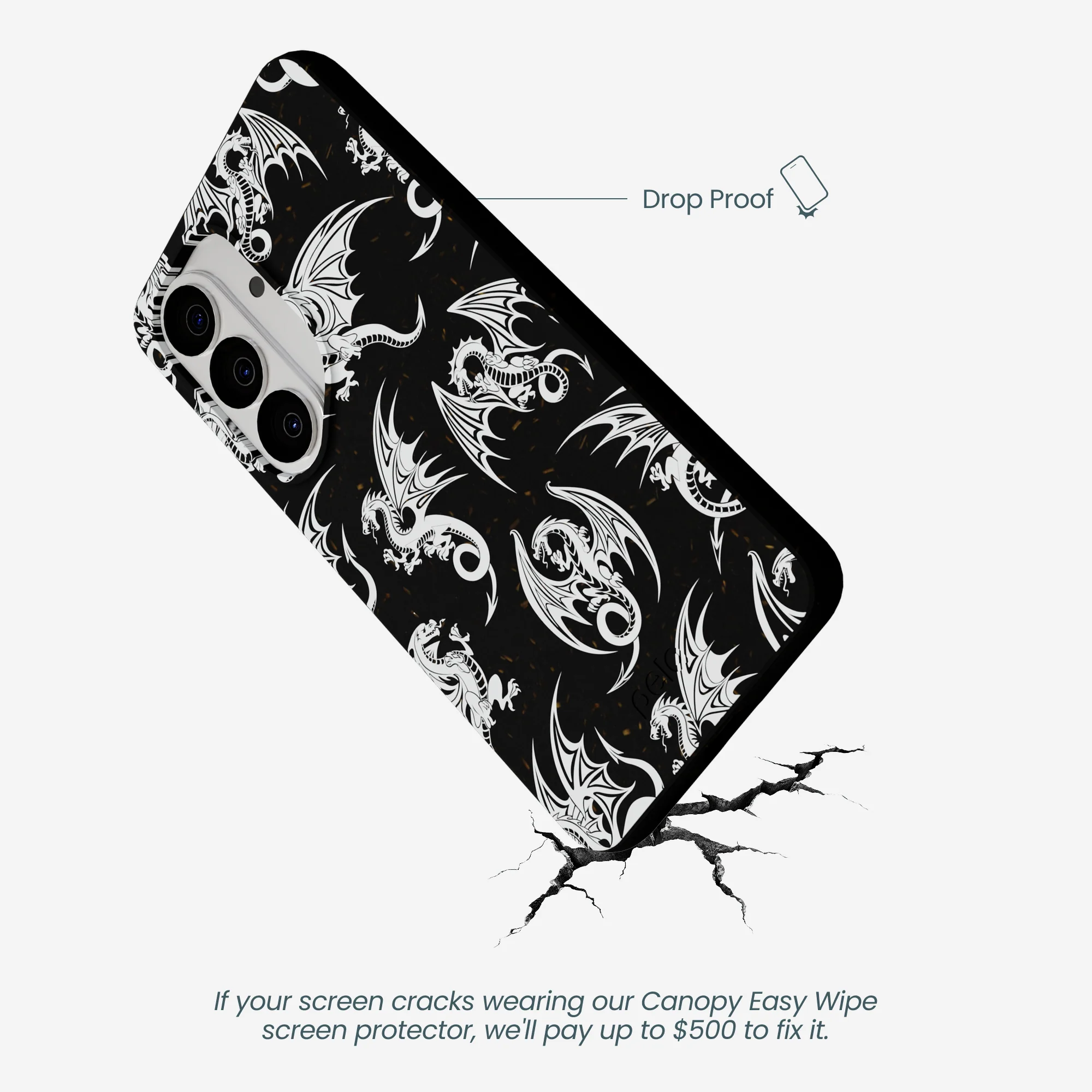 Black Mythical Dragons Samsung Galaxy S26 Case - Image 4