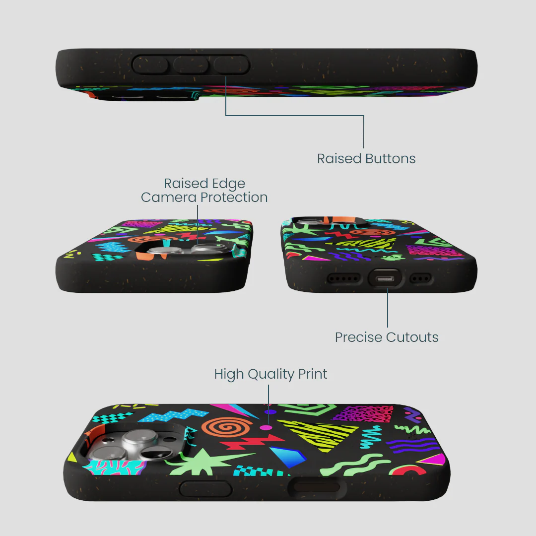 Black Neon Blast iPhone 16 Pro Case - Image 3