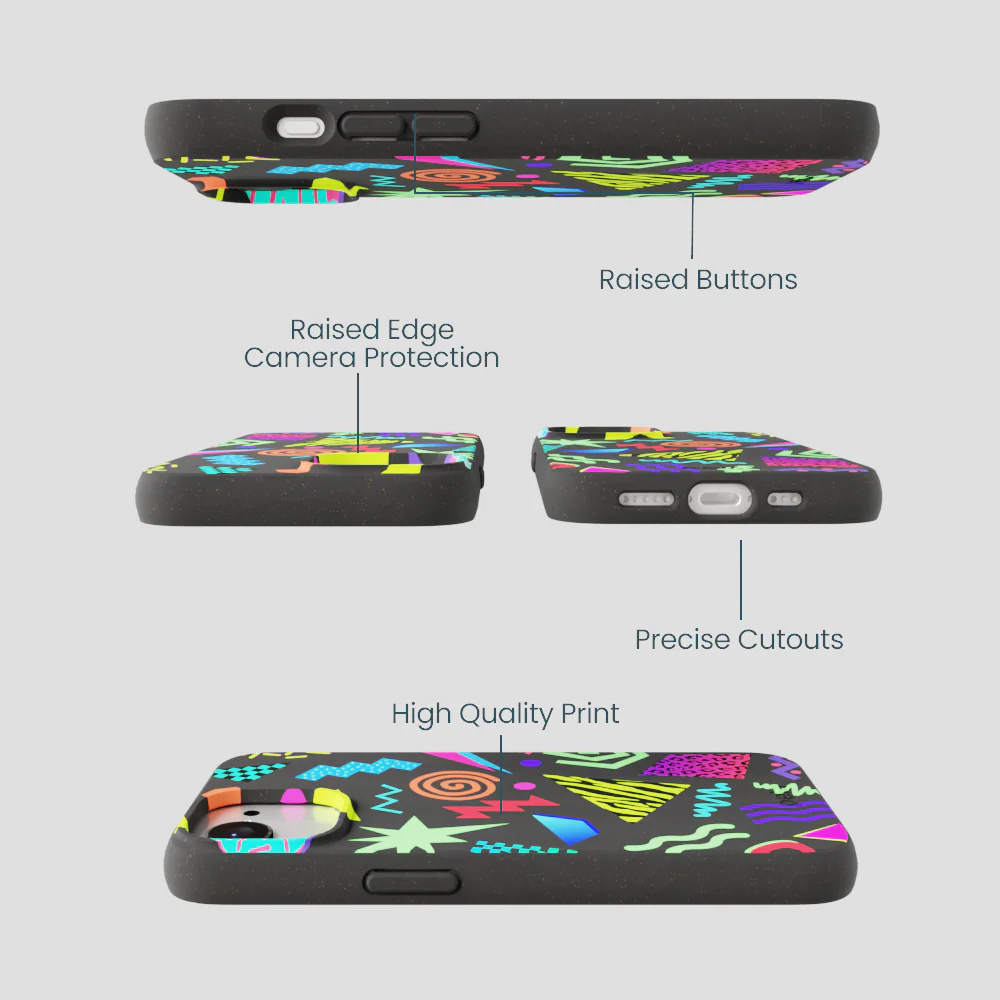 Black Neon Blast iPhone 16e/17e Case - Image 3