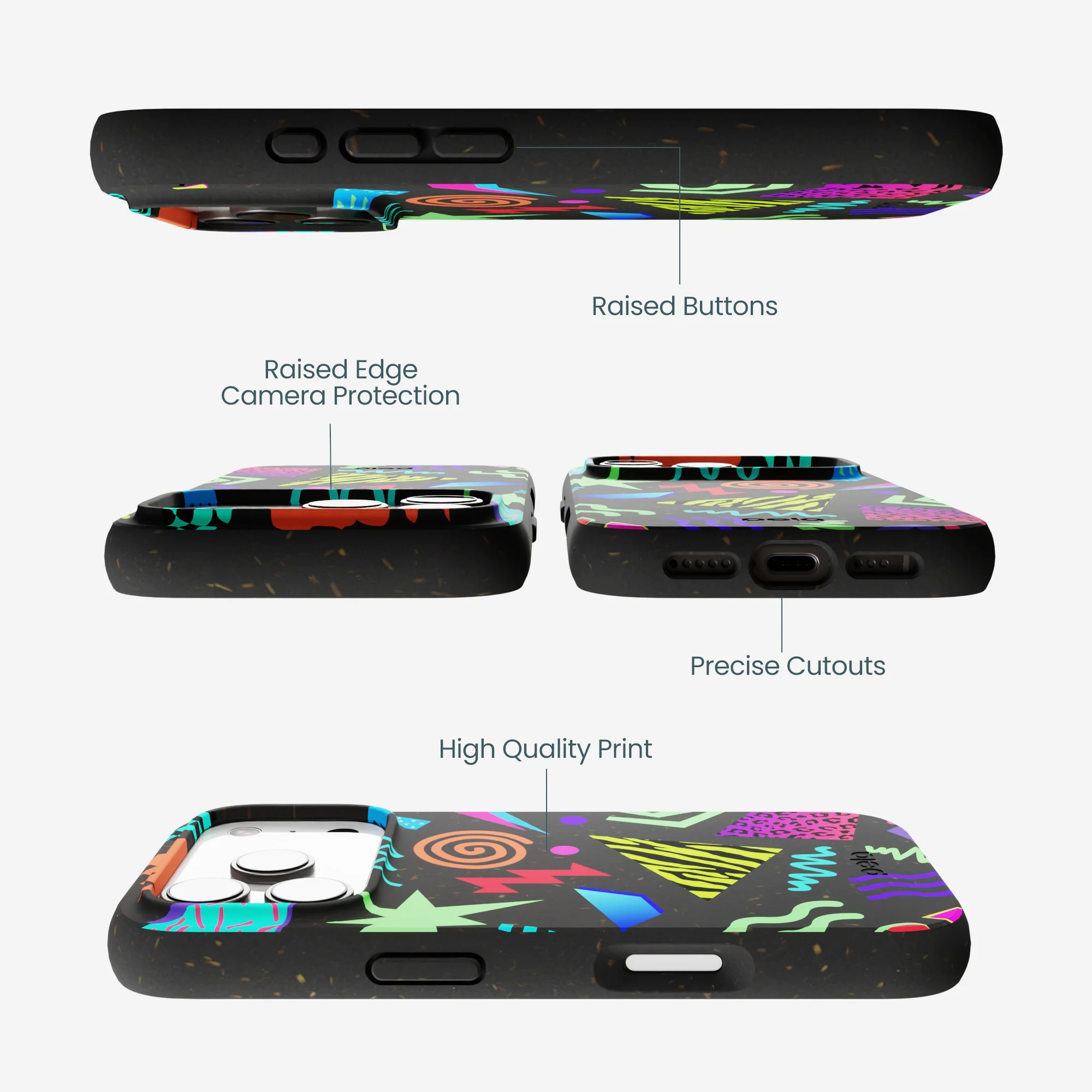 Black Neon Blast iPhone 17 Pro Case - Image 3