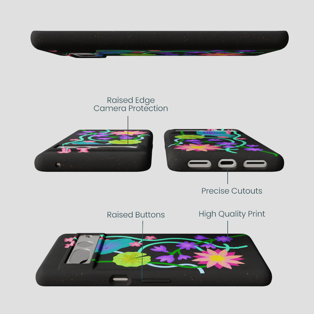 Black Neon Garden Google Pixel 7 Pro Case - Image 3