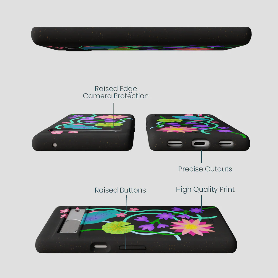 Black Neon Garden Google Pixel 7a Case - Image 3