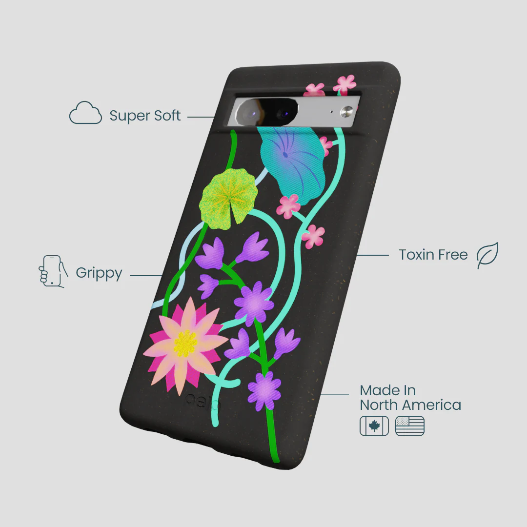 Black Neon Garden Google Pixel 7a Case - Image 4