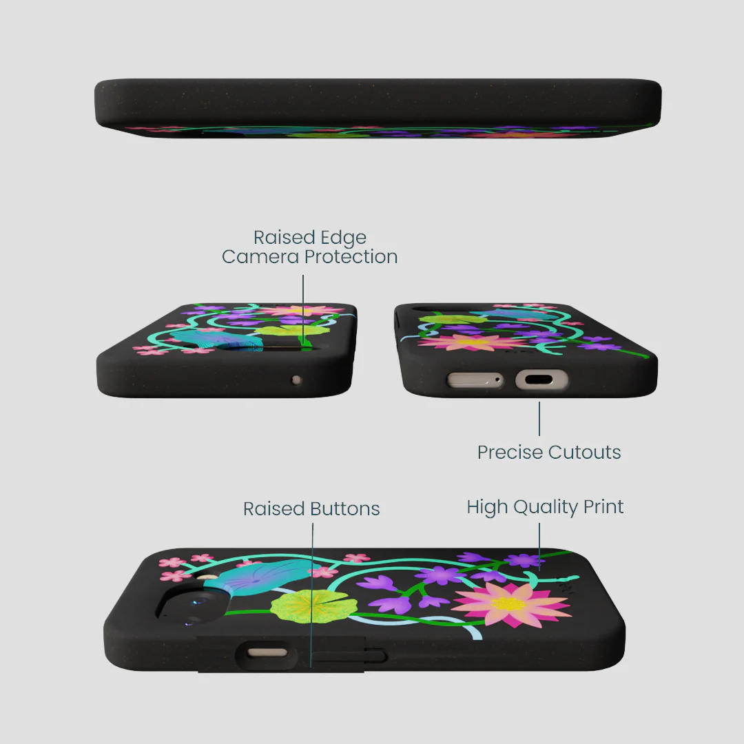 Black Neon Garden Google Pixel 9a Case - Image 3