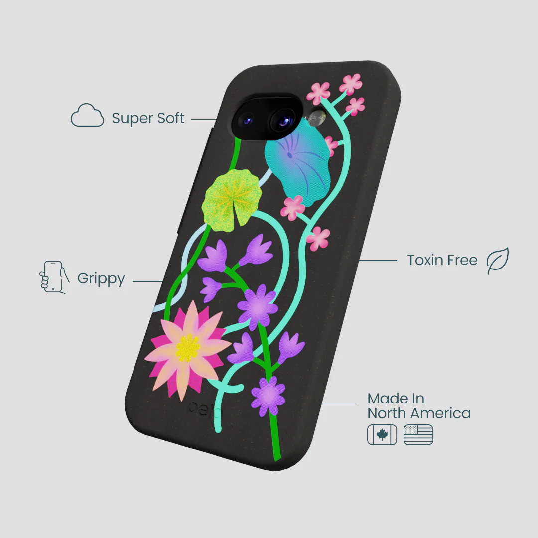 Black Neon Garden Google Pixel 9a Case - Image 4