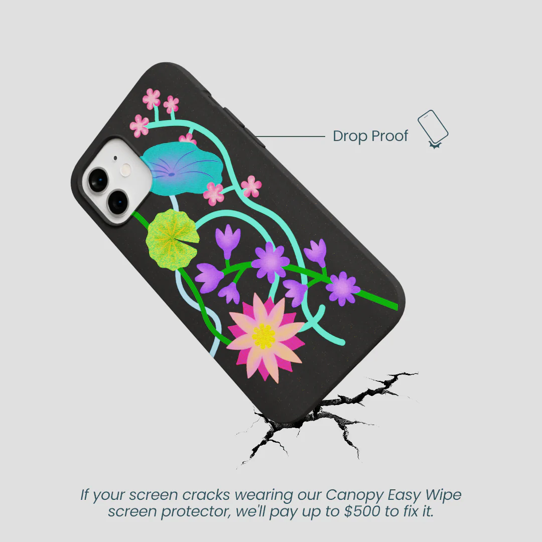 Black Neon Garden iPhone 12/ iPhone 12 Pro Case - Image 5