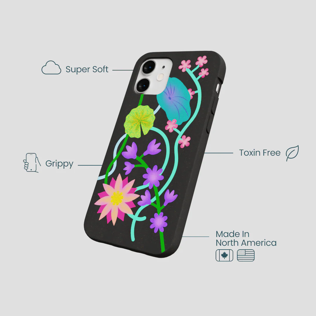 Black Neon Garden iPhone 12 Mini Case - Image 4
