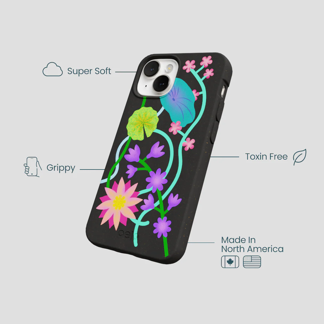 Black Neon Garden iPhone 13 Mini Case - Image 4