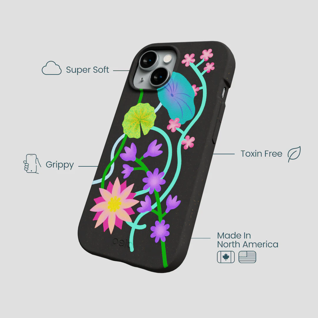 Black Neon Garden iPhone 14 Case - Image 4