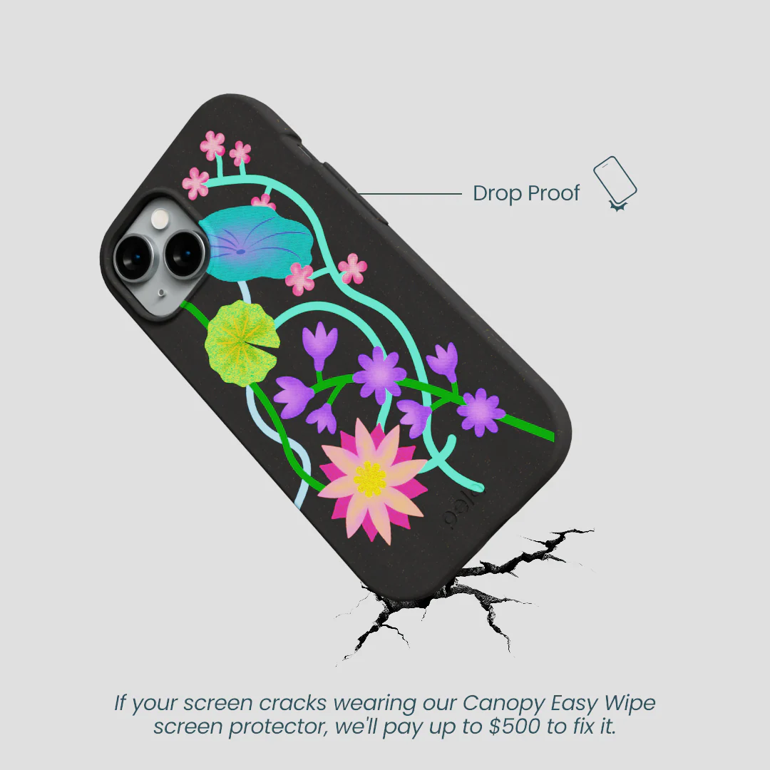 Black Neon Garden iPhone 15 Case - Image 5