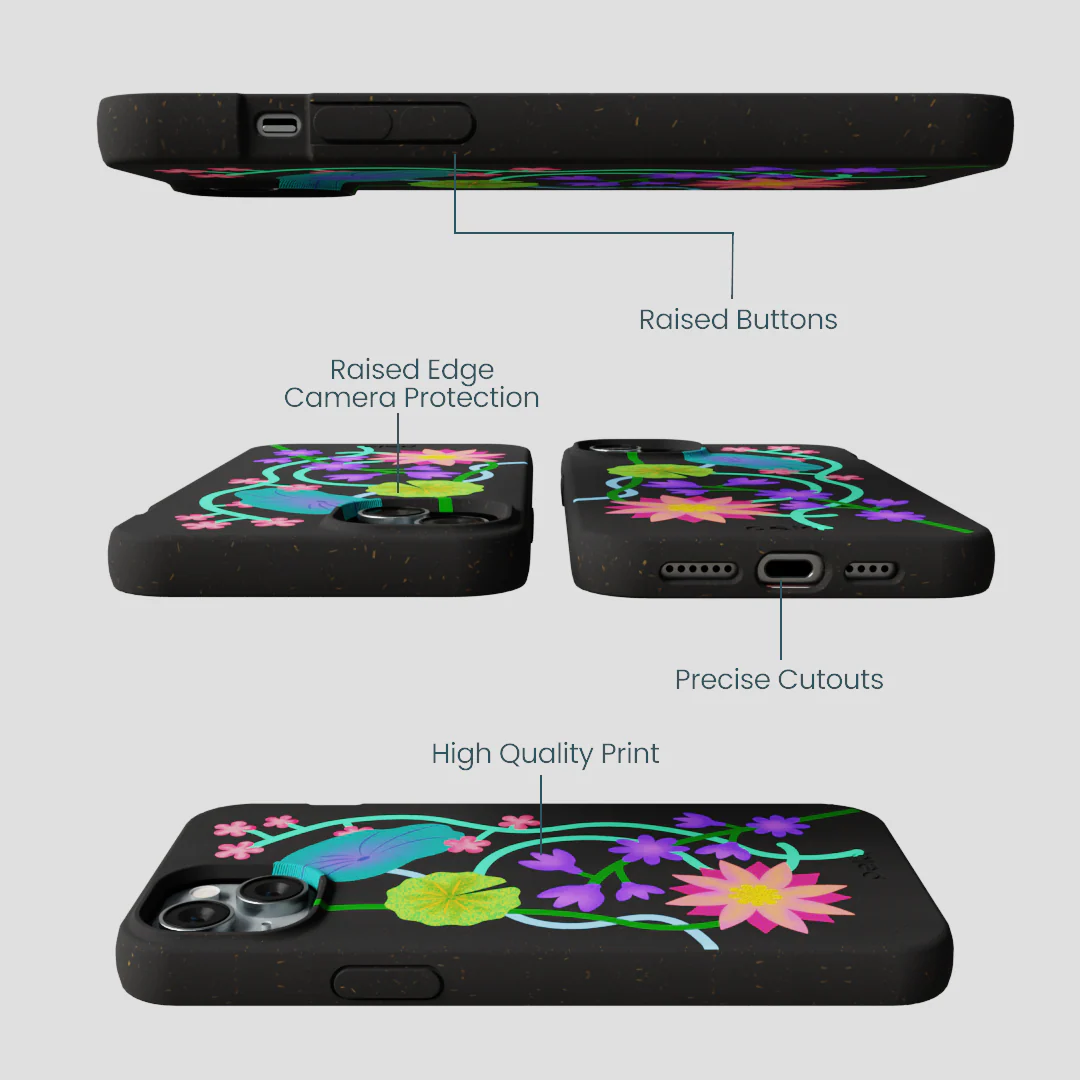 Black Neon Garden iPhone 15 Plus Case - Image 3
