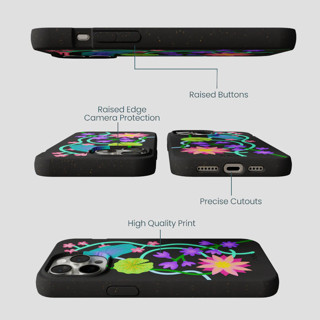 Black Neon Garden iPhone 15 Pro Max Case - Image 3