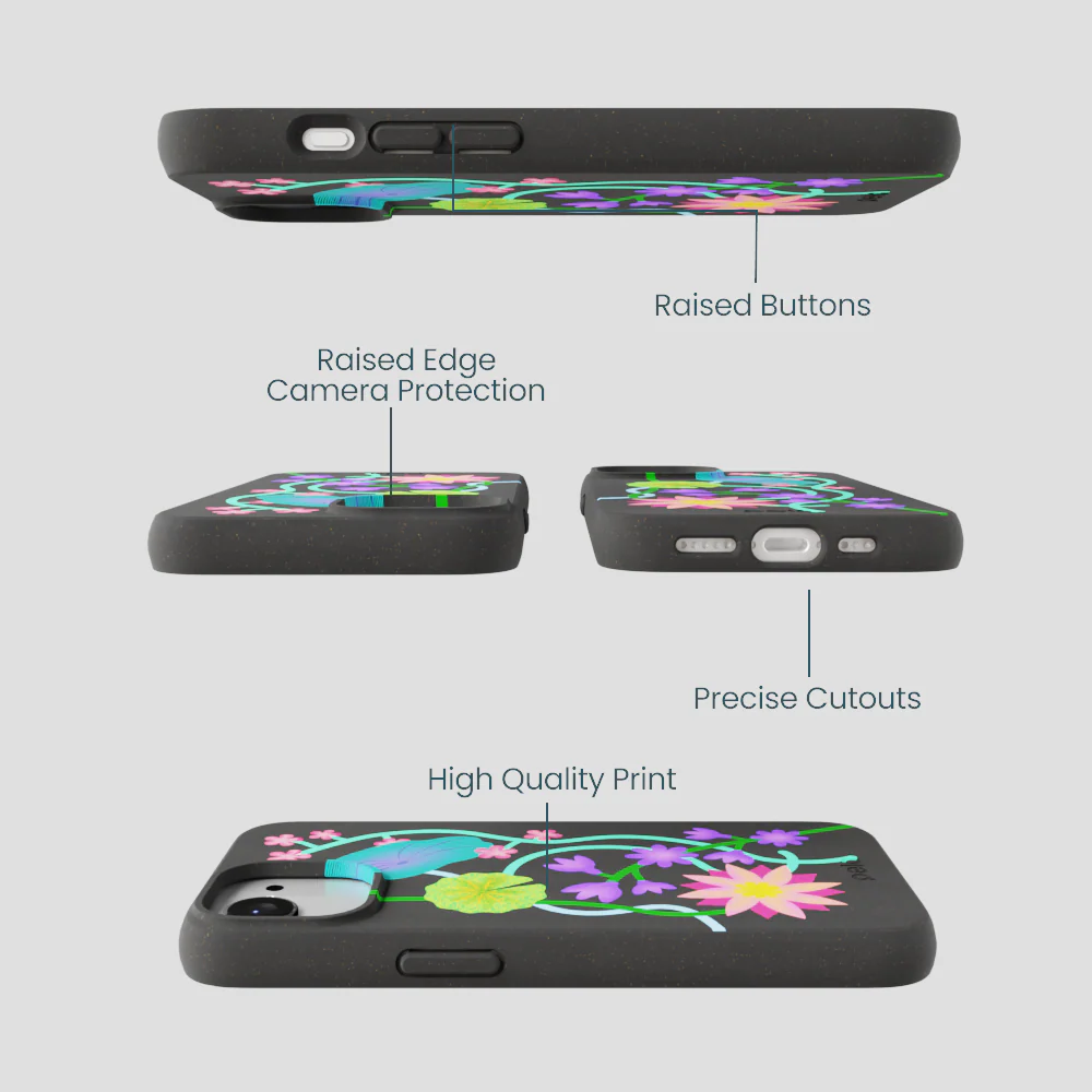 Black Neon Garden iPhone 16e/17e Case - Image 3