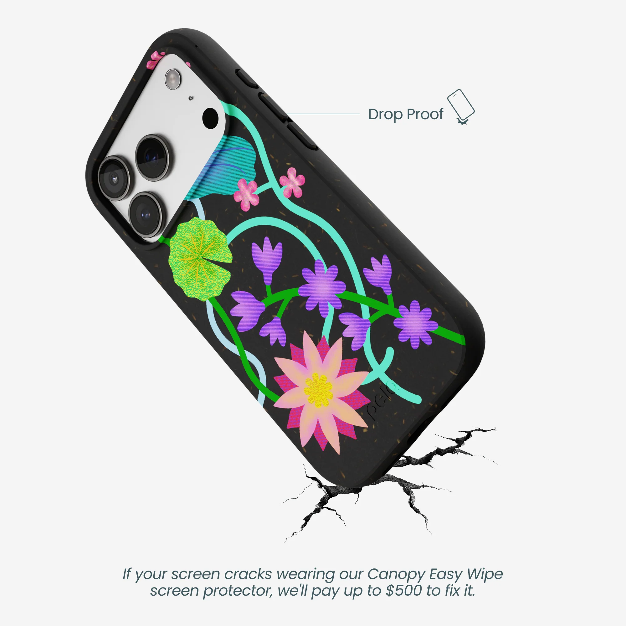 Black Neon Garden iPhone 17 Pro Case - Image 5