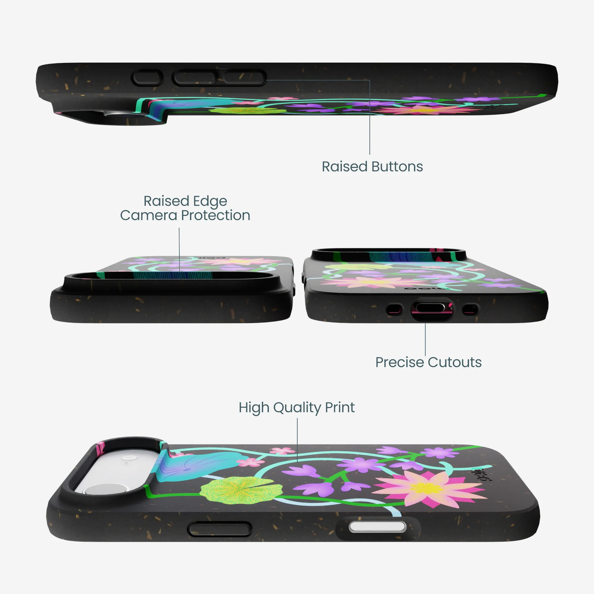 Black Neon Garden iPhone Air Case - Image 3