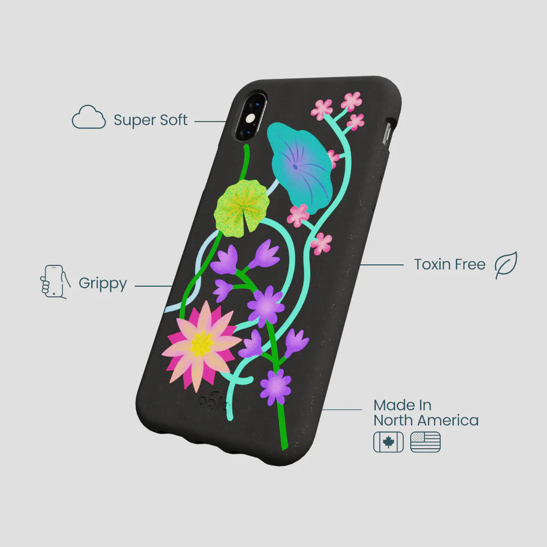 Black Neon Garden iPhone XR Case - Image 4