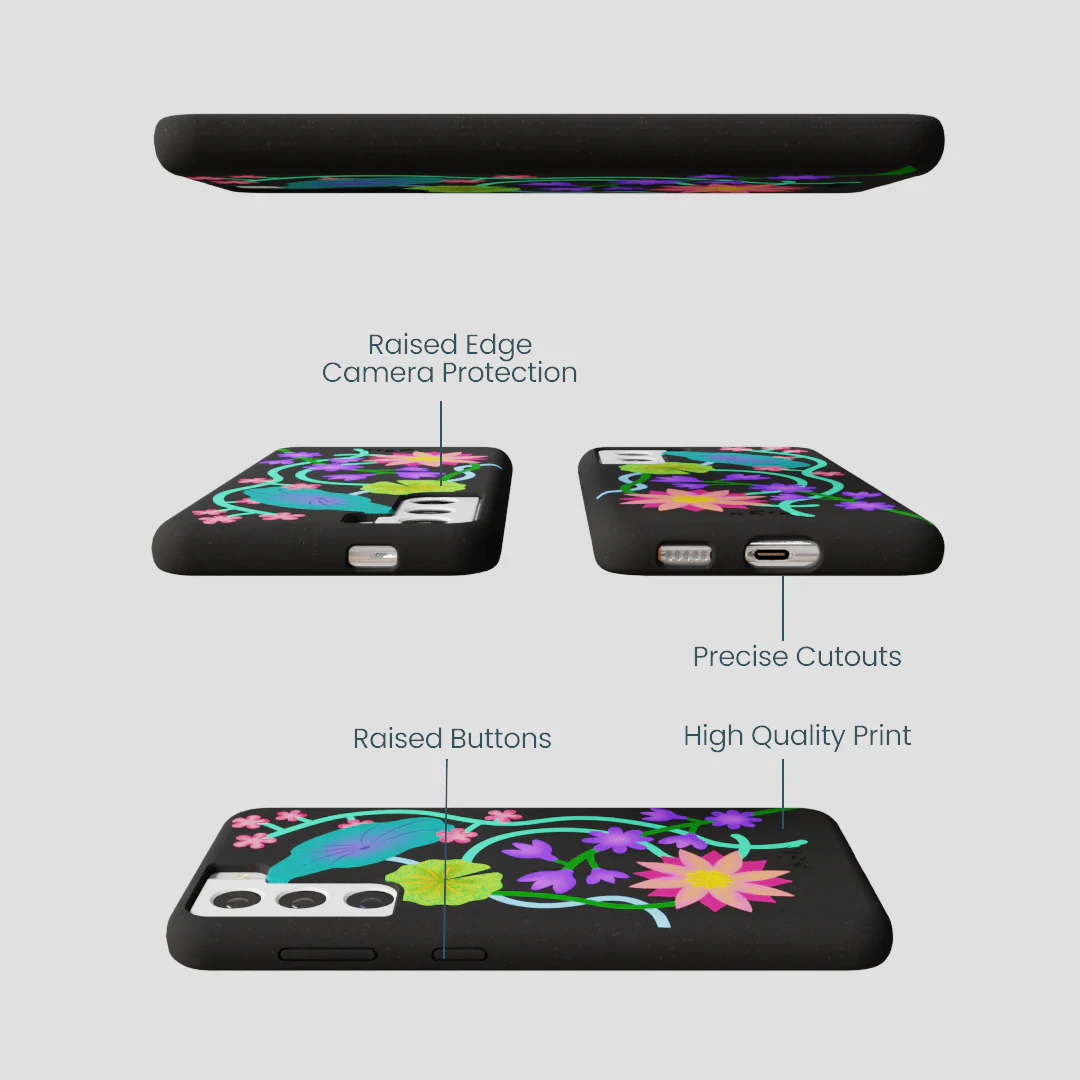 Black Neon Garden Samsung Galaxy S22 Case - Image 3