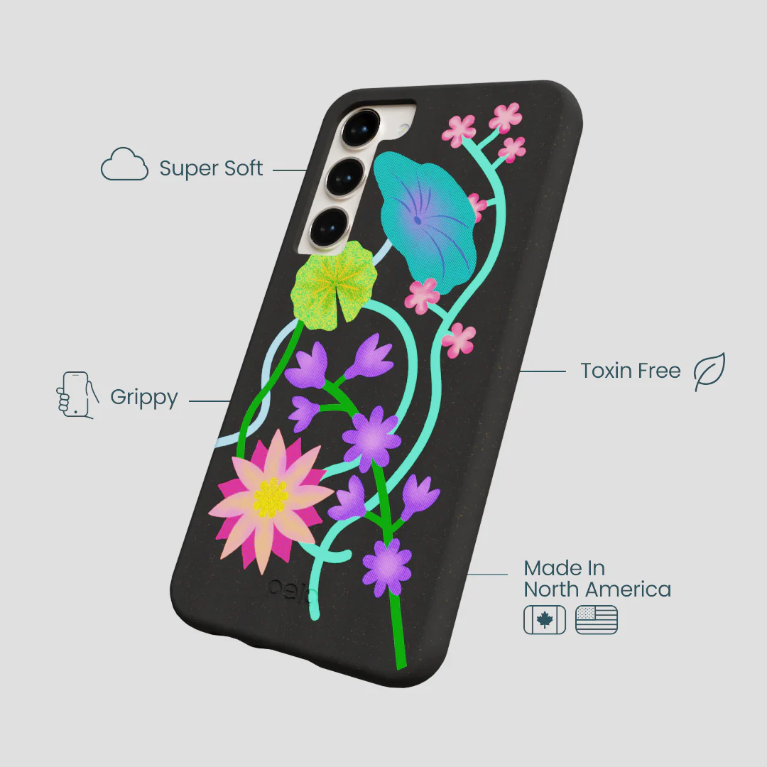 Black Neon Garden Samsung Galaxy S23+(Plus) Case - Image 4