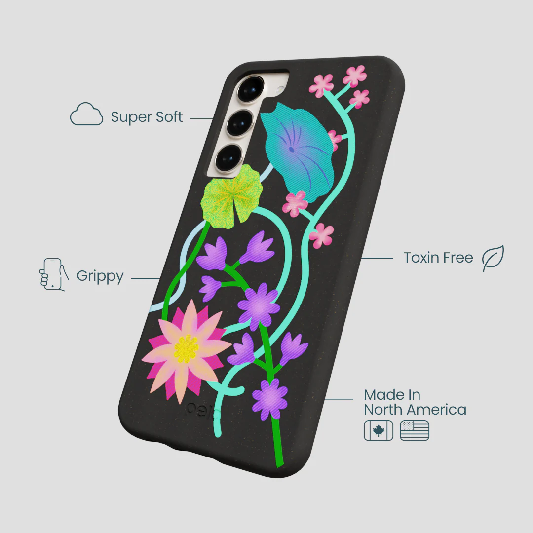 Black Neon Garden Samsung Galaxy S24+(Plus) Case - Image 4
