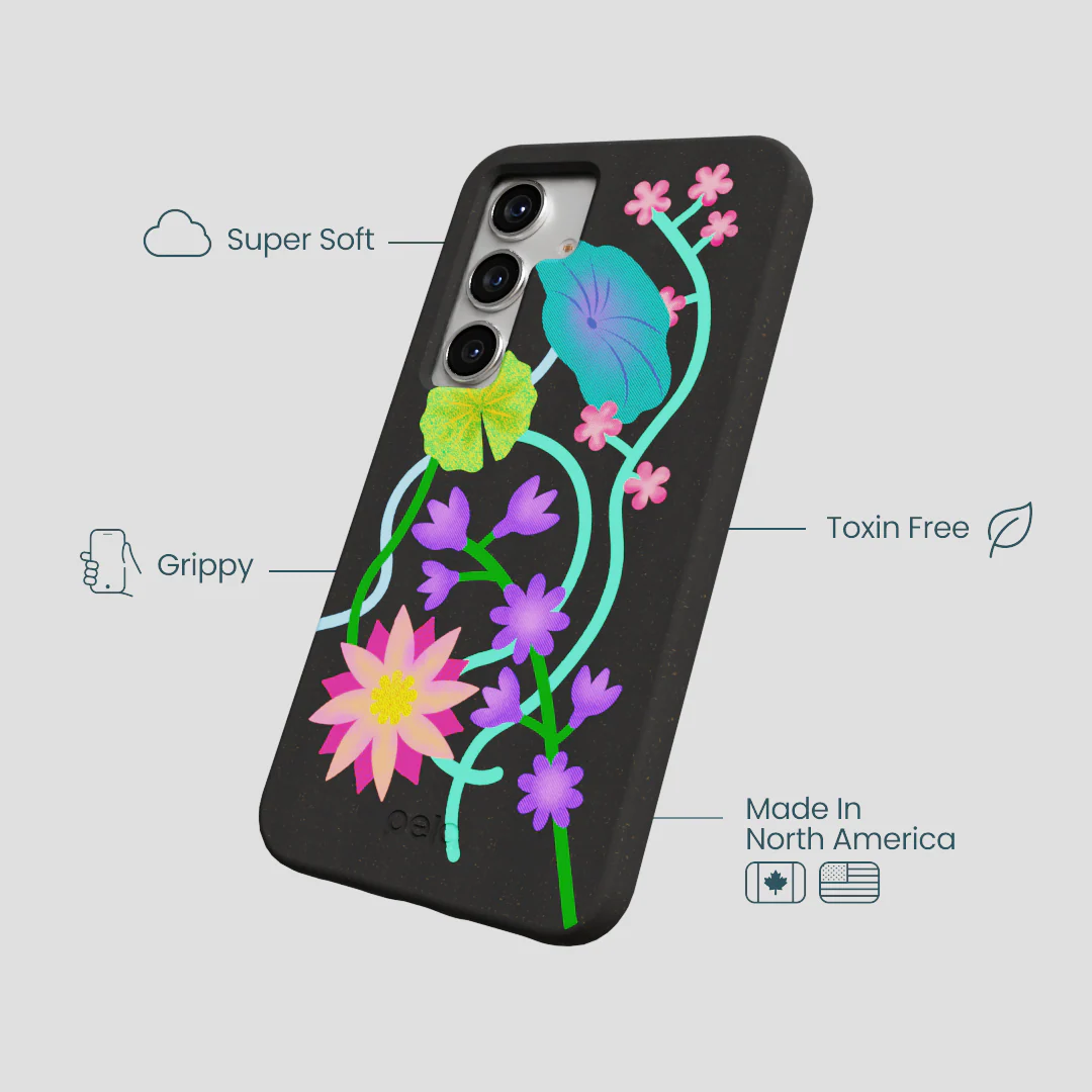 Black Neon Garden Samsung Galaxy S25 Case - Image 4