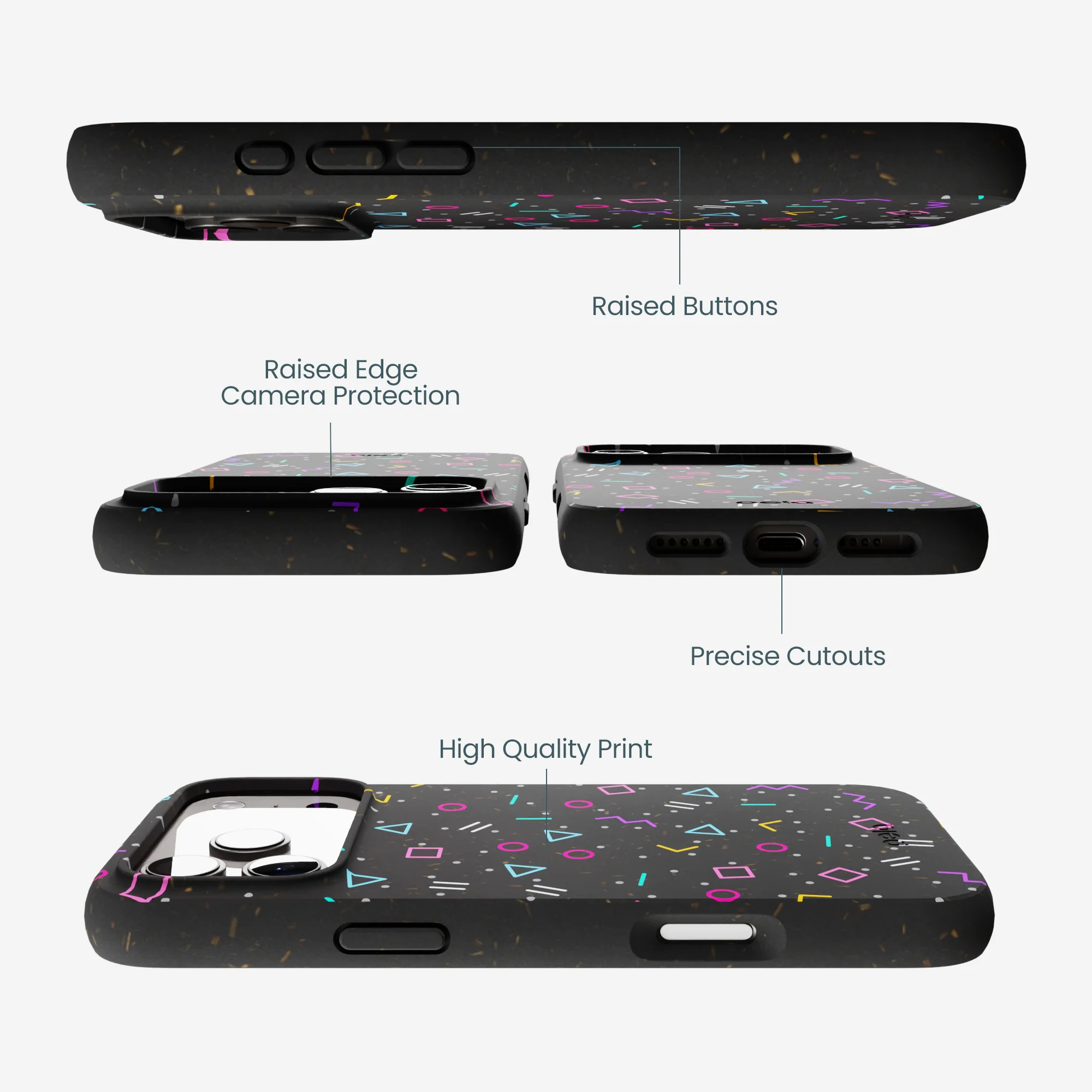 Black Neon Nostalgia iPhone 17 Pro Max Case - Image 3