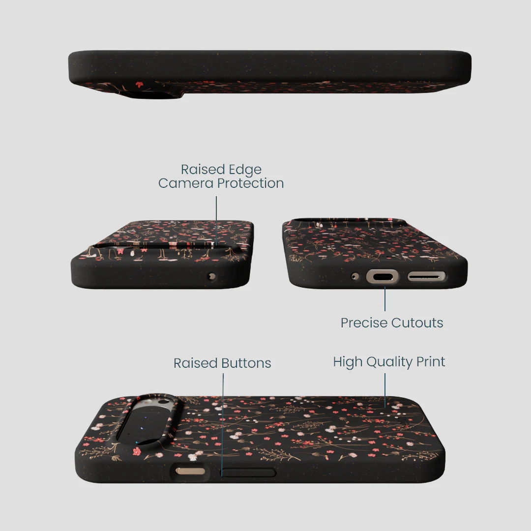Black Night Garden Google Pixel 9/9 Pro Case - Image 3